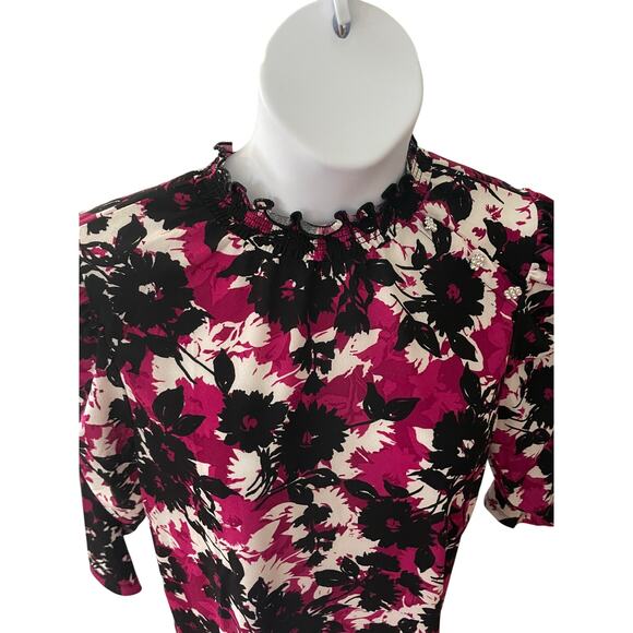 ADRIENNE VITTADINI, SIZE XL, 3/4 SLEEVE, TOP, RUCHED, JEWEL - Picture 3 of 5